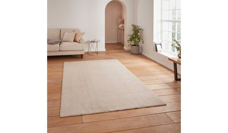 Mega Flooring White Shaggy Plain Rug - 120 x 170cm