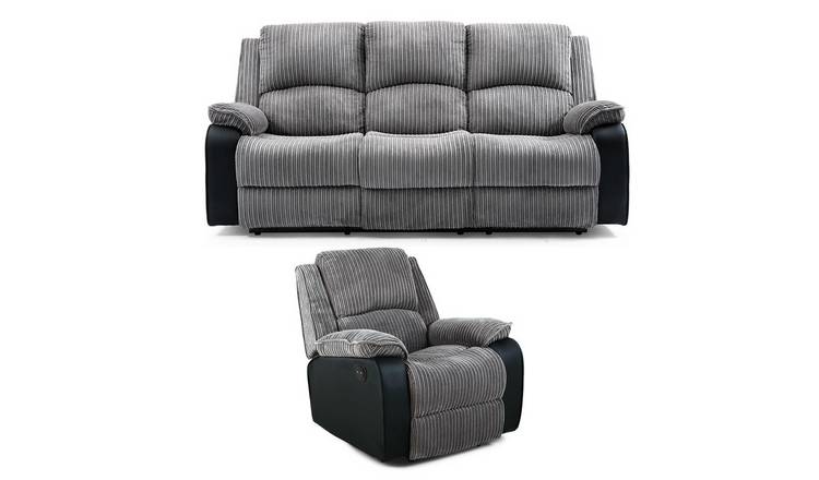 Furniture Online Postana Electric Recliner 1+3 Seater Sofa Set - Grey