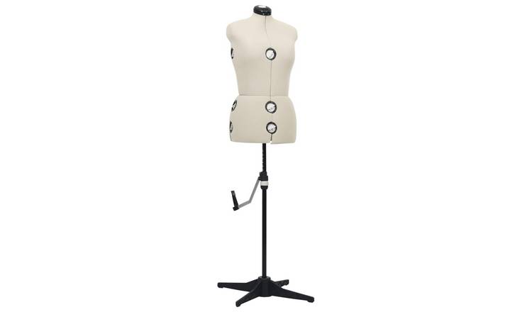 Walplus Polyester Dress Form and ABS m Height-Adjustable - Cream and Black