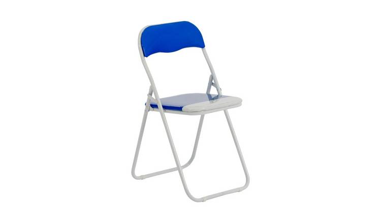 Harbour Housewares Coloured Padded Folding Chair - Blue