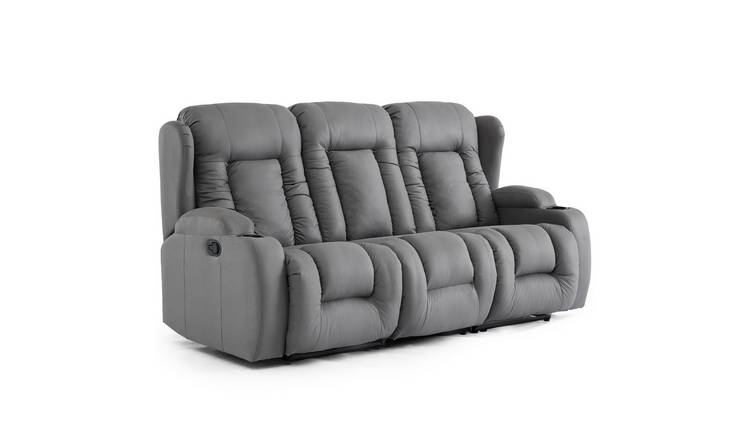 Furniture Online Caesar Manual Recliner 3 Seater Fabric Sofa – Grey