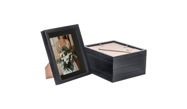 Nicola Spring 3D Box Photo Frames - 8 x 10" with Mount - Set of 5 - Black