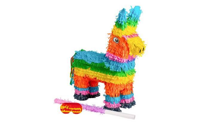 Fax Potato 3pc Donkey Pinata Set with Stick & Blindfold - Pink Stick