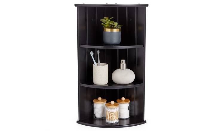 VonHaus 3 Tier Corner Shelf Unit - Black