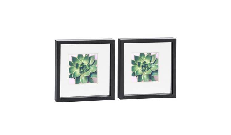 Nicola Spring 3D Box Photo Frames - 10 x 10" with Mount - Set of 2 - Black
