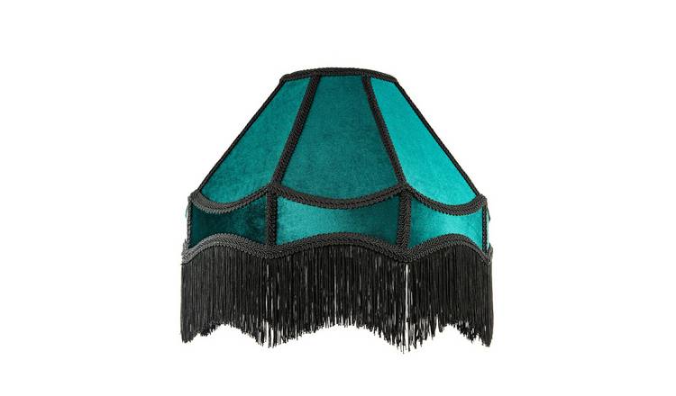 Happy Homewares Victorian Empire in Dark Emerald Velvet Lampshade - 40cm
