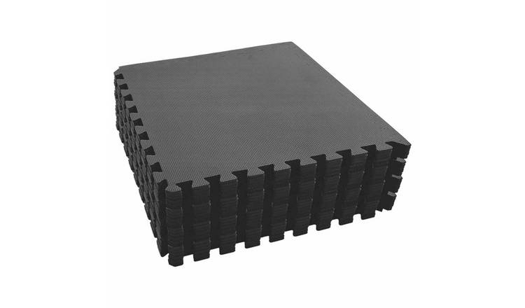 Walplus Pack of 24 Pool Ground Mat - Black - 60 x 60 cm