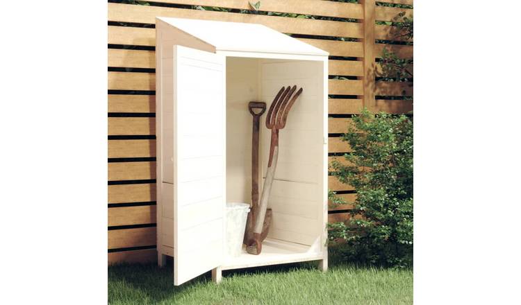 Walplus Garden Shed Solid Fir Small Garden Shed - White - 55 x 52 x 112 cm