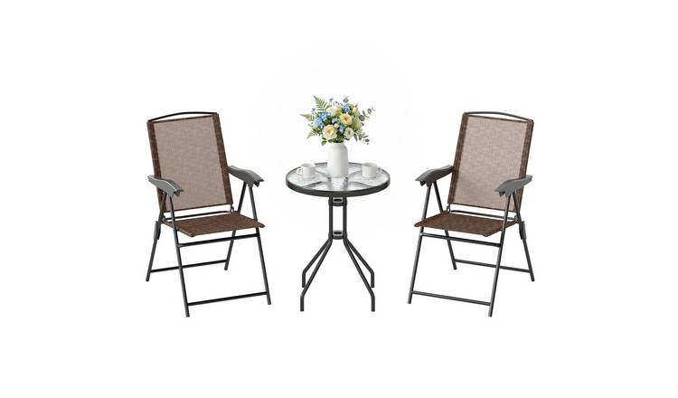 Outsunny Adjustable Garden Conversation Set - Brown