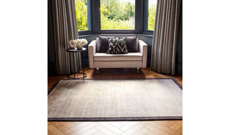Mega Flooring Black Modern Bordered Rug - 200 x 200cm