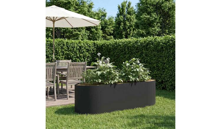 Walplus Steel Raised Garden Bed - Black - 140 x 40 x 40 cm