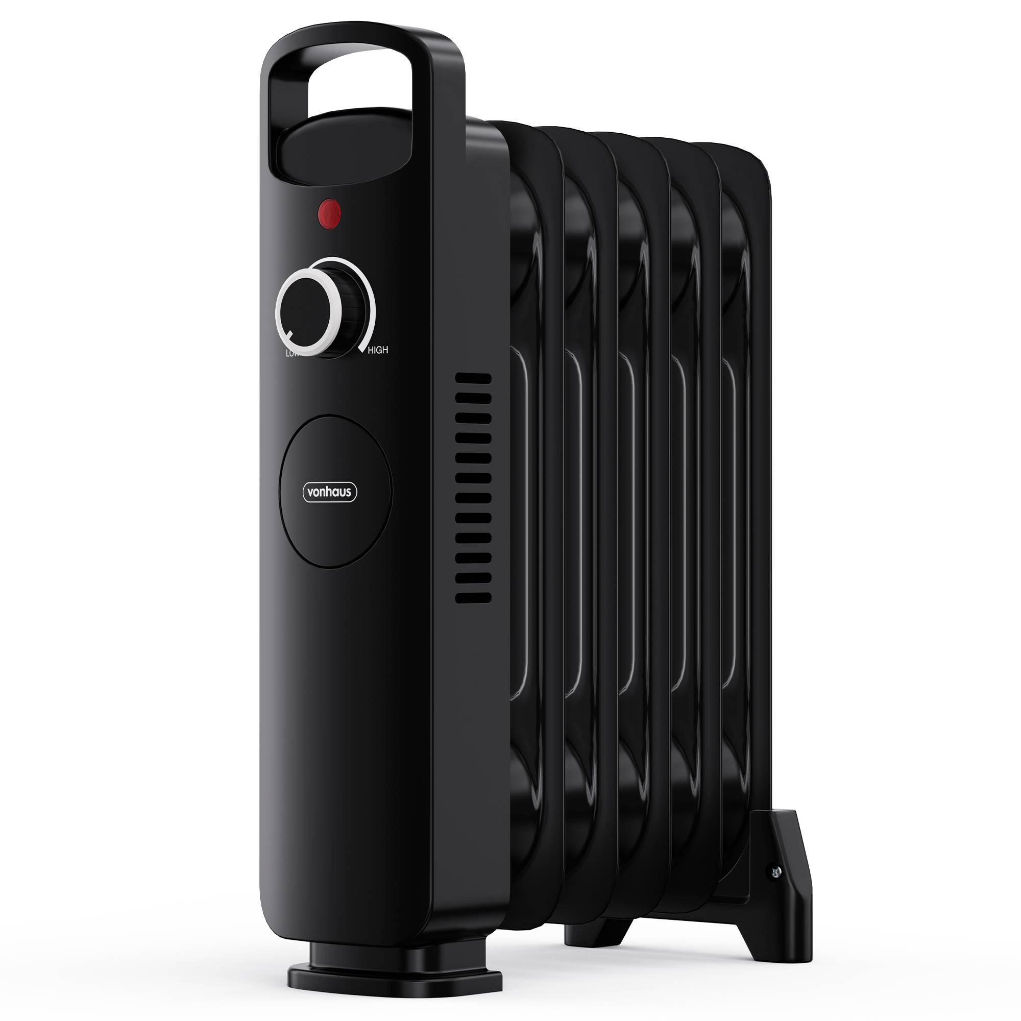 VonHaus Oil Filled Radiator 7 Fins Portable Electric Heater - Black - Image 1