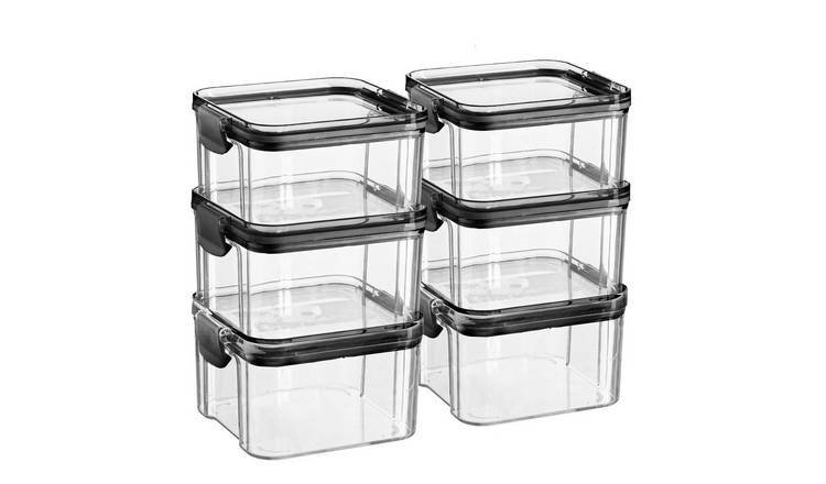 Argon Tableware Food Storage Containers - Black - Pack of 6