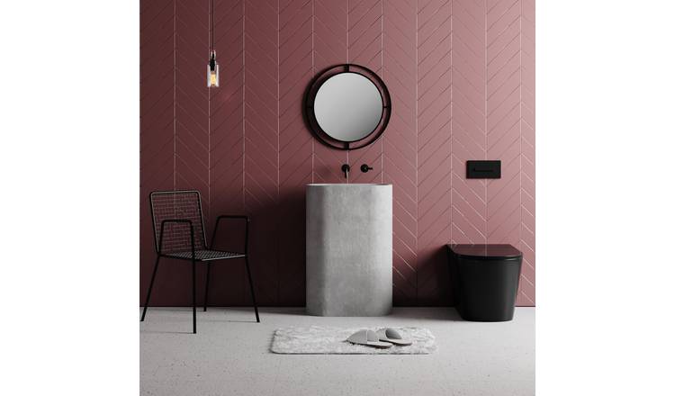 Decortie Bubble Metal Frame Wall Mirror - Black