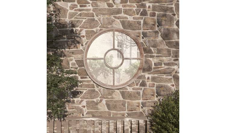 Walplus Round Iron Garden Mirror - Cream - 60 x 4 cm