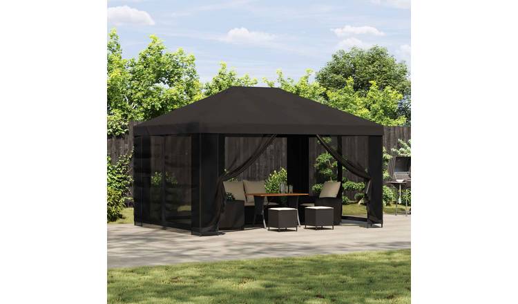 Walplus 4 x 3 m Garden Gazebo with Sidewalls - Anthracite