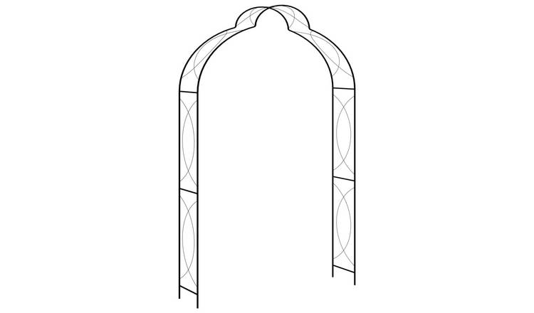 Walplus Garden Arch Powder-coated Large Decorative - Black - 150 x 34 x 240 cm