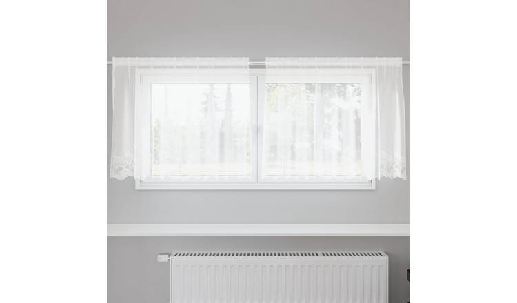 Walplus Lace Curtain - White - 80 x 200 cm - Indoor and Outdoor Use