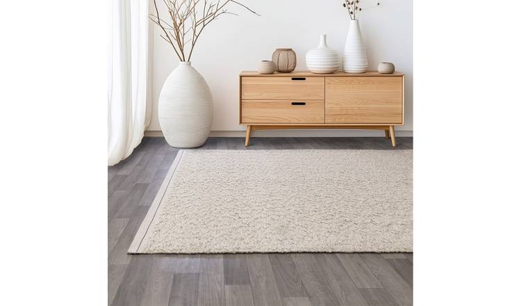 Mega Flooring White Handmade Plain Rug - 160 x 230cm