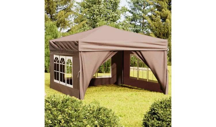 Walplus 3 x 3 m Folding Party Tent with Sidewalls - Taupe