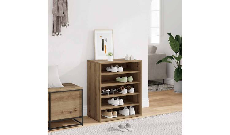 Walplus 5-Shelf Engineered Wood Shoe Cabinet - Artisan Oak - 60 x 35 x 70 cm