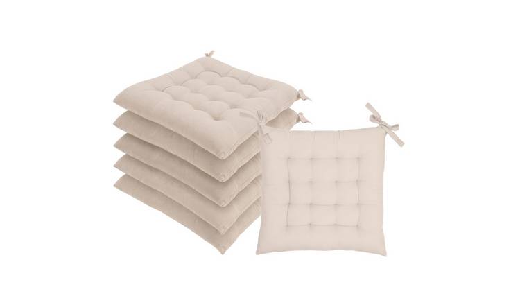 Harbour Housewares Square Seat Pads - 40 x 40cm - Natural - Pack of 6