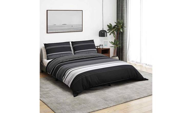 Walplus Cotton Duvet Cover Set - Black and White - 200 x 220 cm