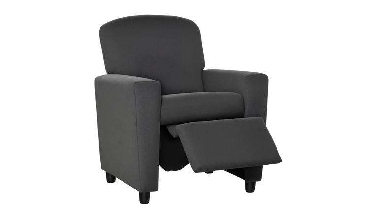 HOMCOM Single Seat Reclining Kids Armchair with Footrest - Grey