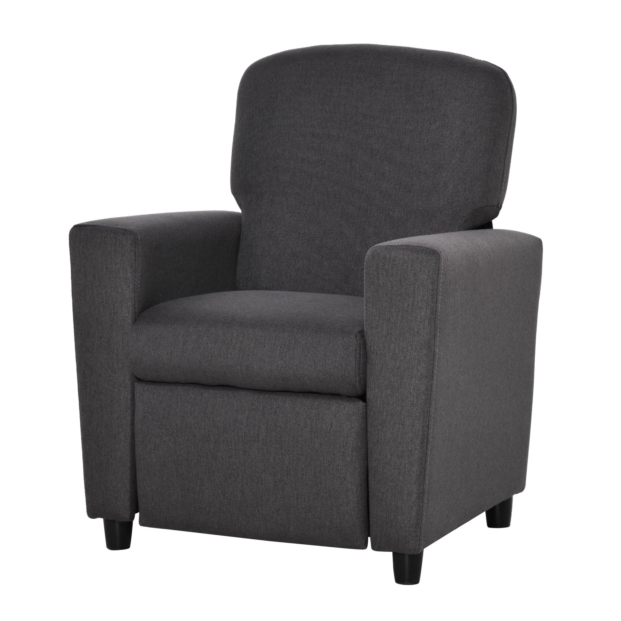 HOMCOM Single Seat Reclining Kids Armchair with Footrest - Grey - Image 5