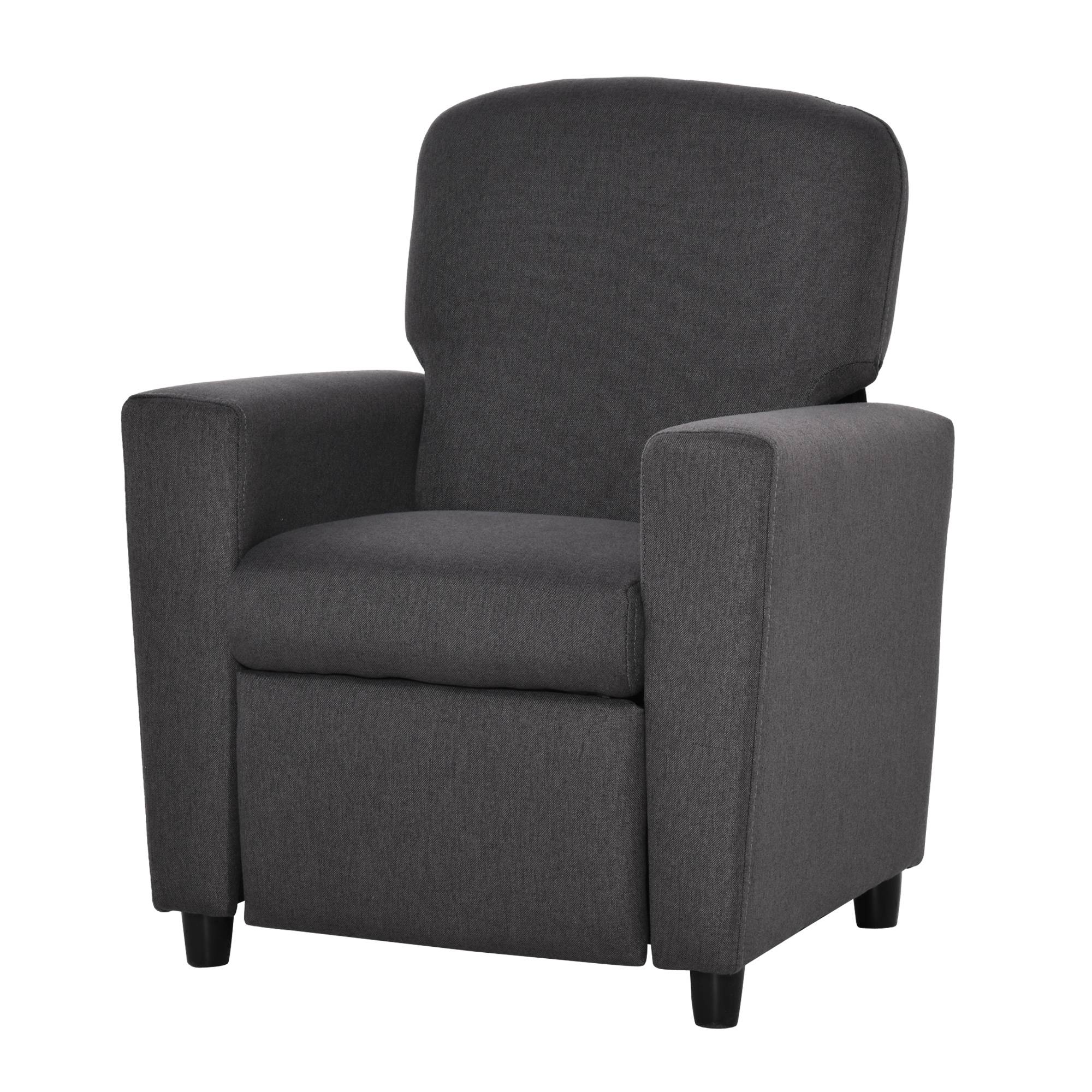 HOMCOM Single Seat Reclining Kids Armchair with Footrest - Grey - Image 5