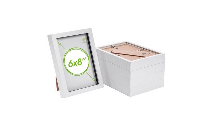 Nicola Spring 3D Box Photo Frames - 6 x 8" - Set of 5 - White