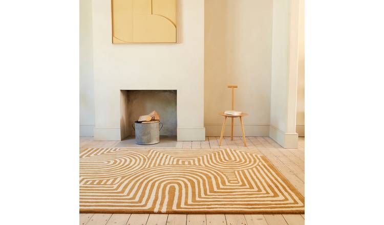 Mega Flooring Yellow Handmade Abstract Rug - 120 x 170cm