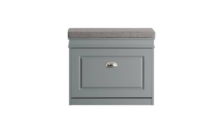 SoBuy 1 Flip Drawer Compact Shoe Storage Bench - Light Grey