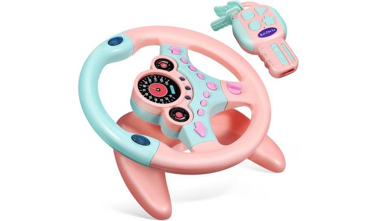 deAO Steering Wheel Toy with Lights & Sounds - Pink