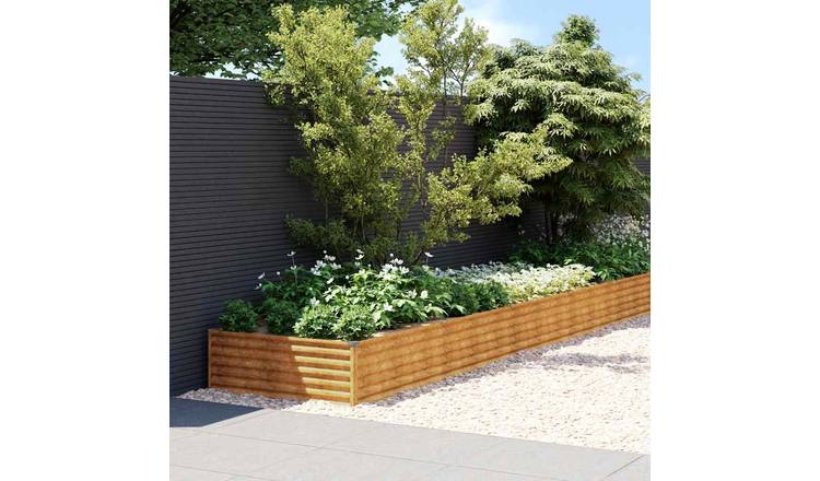 Walplus Corten Steel Raised Garden Bed - Rusty - 770 x 100 x 36 cm