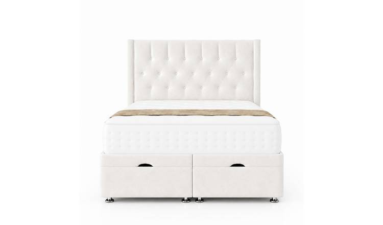Comfy Deluxe  Miami Wing 3ft Single  End Lift Ottoman Bed Set - White