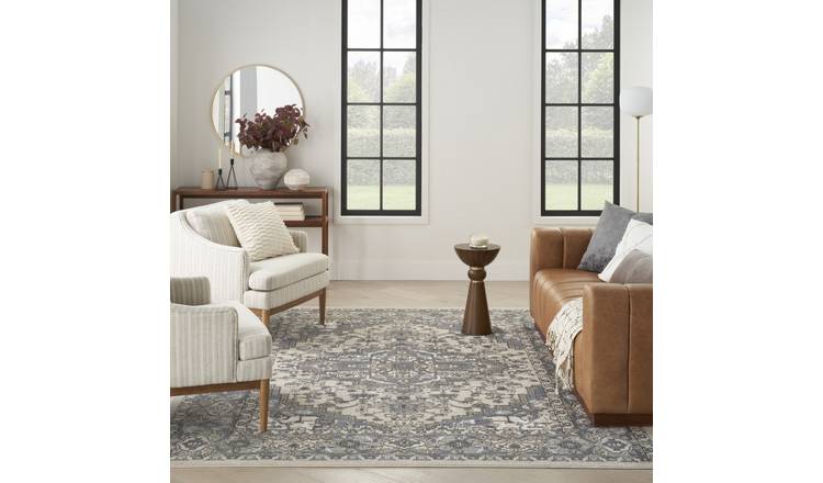 Mega Flooring Blue Traditional Floral Rug - 114 x 175cm