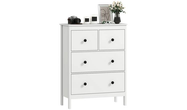 HOMCOM 4 Drawer Tall Chest – White
