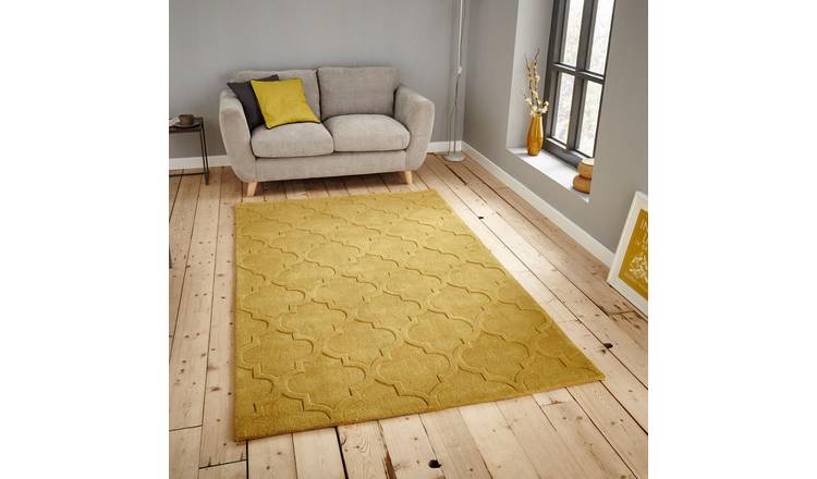 Mega Flooring Yellow Handmade Geometric Rug - 120 x 170cm