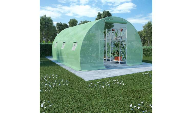 Walplus Galvanised Steel Greenhouse Mesh and - Green - 450 x 300 x 200 cm