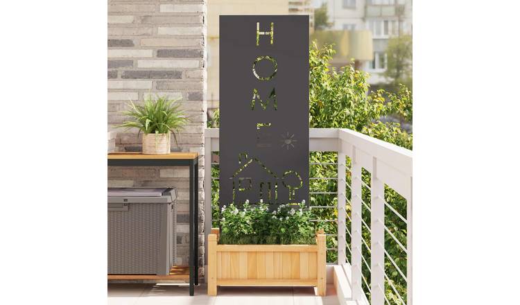 Walplus Home Text Garden Privacy Screen - Black - 50 x 1.7 x 140 cm