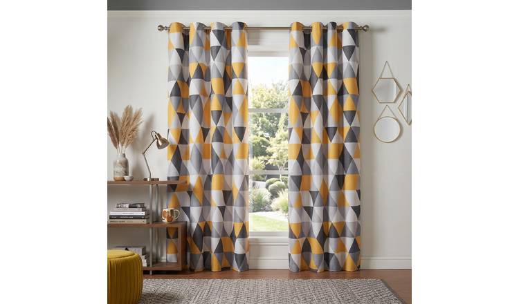 Luxury Living Mal Eyelet Curtains 168cm x 137cm - Yellow