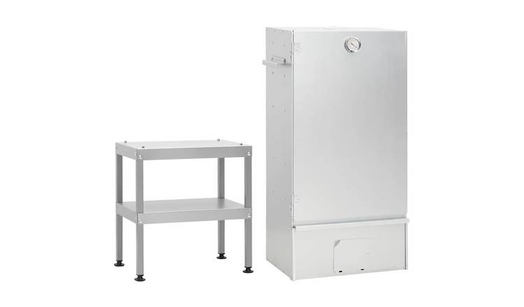 Walplus Galvanised Steel BBQ Oven Smoker with Table - 44.5 x 29 x 83 cm