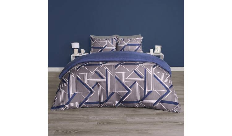 OHS Abstract Duvet Cover Set Grey - Double