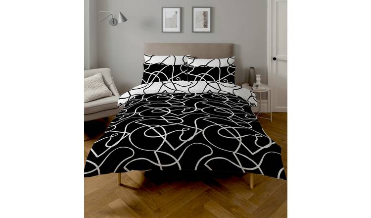 Copenhagen Home Pablo Reversible Duvet Set - Single - Monochrome