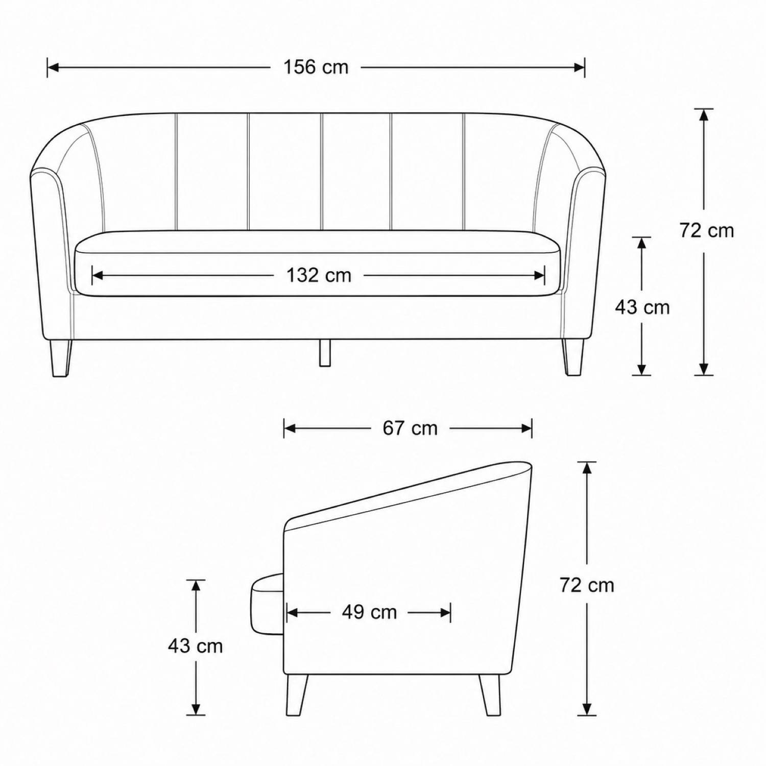 Artemis Home Meriden 3 Seat Tub Sofa - Brown - Image 4