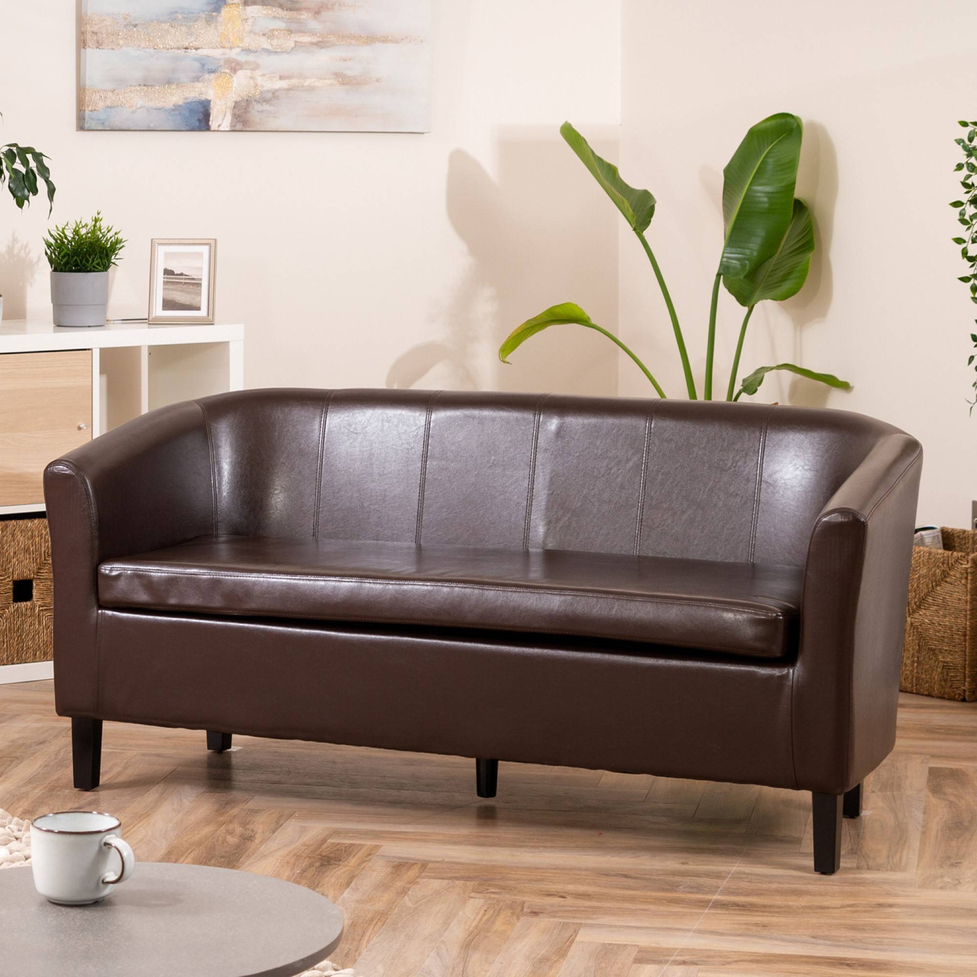 Artemis Home Meriden 3 Seat Tub Sofa - Brown - Image 1