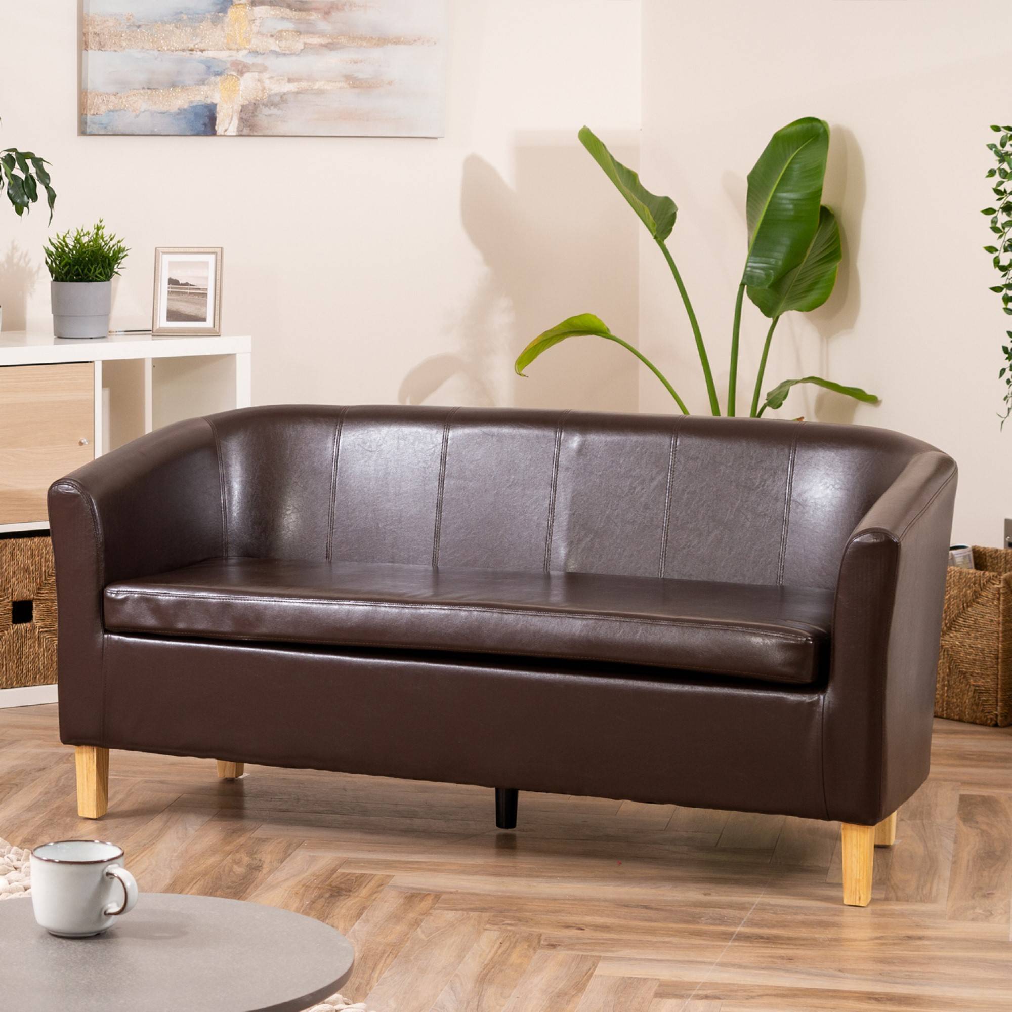 Artemis Home Meriden 3 Seat Tub Sofa - Brown - Image 2