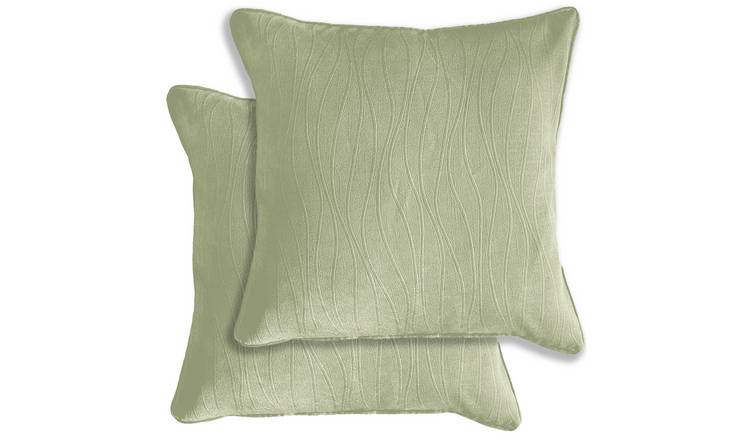 Enhanced Living Goodwood Textured Wave Cushion Covers - 43 x 43cm - Green