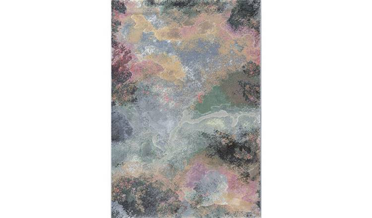 Mega Flooring Pink Modern Abstract Rug - 80 x 150cm
